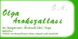 olga arokszallasi business card